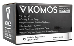 KOMOS Dual Gauge CO2 Regulator - 0-60 PSI Range